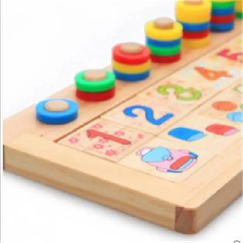 Kids Wooden Montessori Materials Learning To Count Numbers Matching Early Education Teaching Math Toys Logarithmic Board