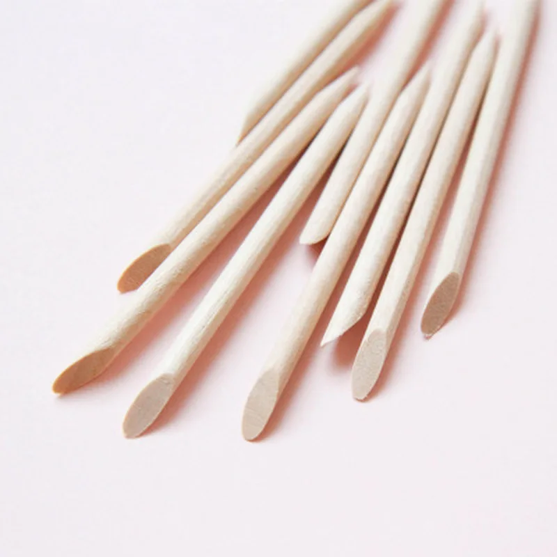 10pcs 100 pcs Wooden Cuticle Pusher Nail Art Cuticle Remover Orange Wood Sticks For Cuticle Removal Manicure Nail Art Tools - Цвет: 10pcs