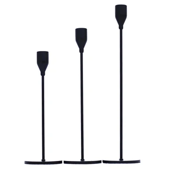 

1 Set Black Candle Stand Tea Light Votive Candle Stand-Iron Hollow Tealight Candle Stand for Vintage