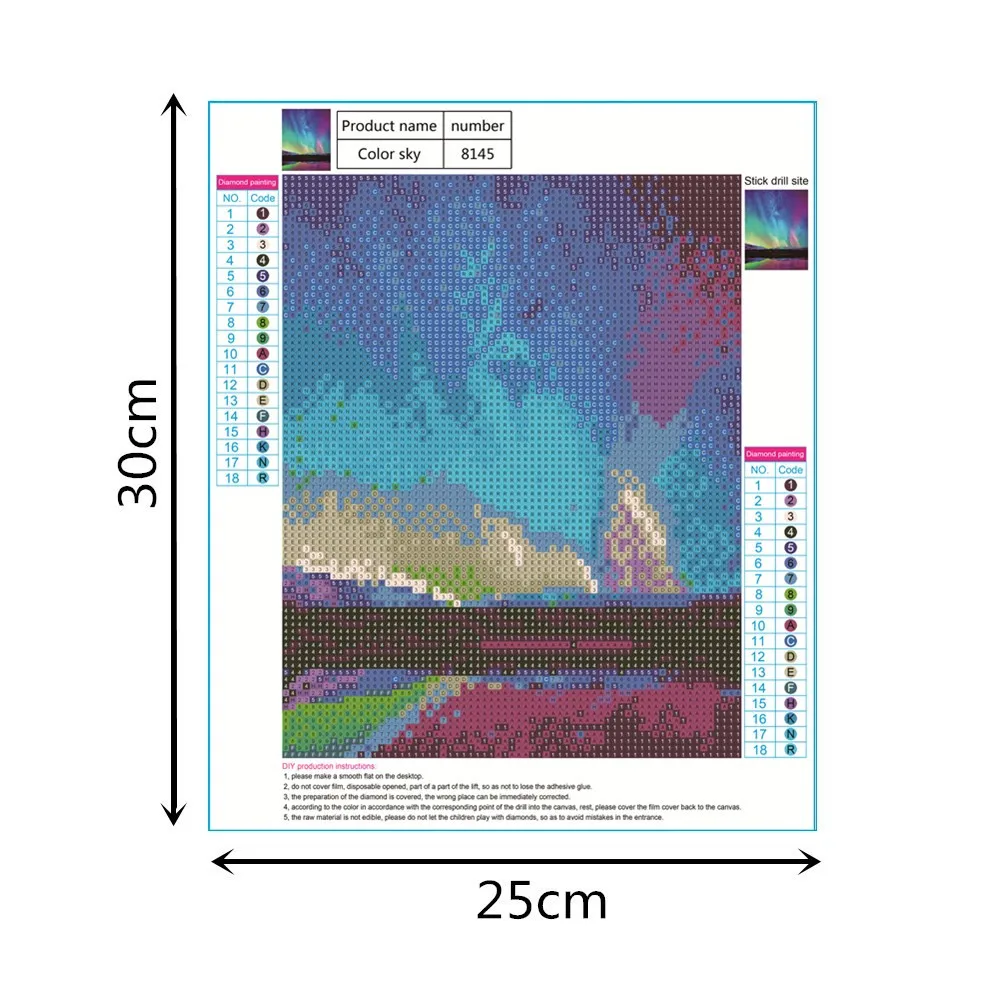 Multicolor Великолепный Аврора 5DFull вышивка Картины Стразы наклеивать DIY Алмазная вышивка крестиком на рисунке, украшения дома подарки - Цвет: Multicolor