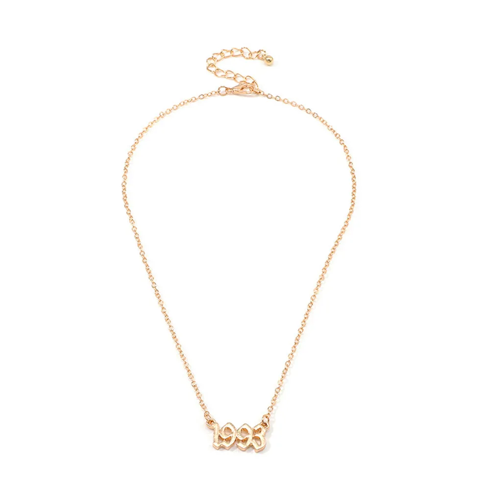 MLING винтажное ожерелье с подвеской из золотого сплава, модное ожерелье с кулоном в виде цифр на день рождения для женщин