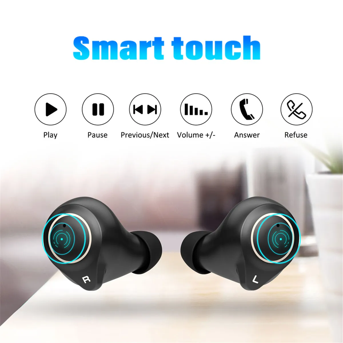 LEORY A1 TWS HD наушники, беспроводные bluetooth 5,0, Беспроводная игровая стереогарнитура, спортивные наушники для телефона с сенсорным управлением, Универсальные наушники