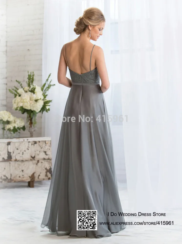 robe de soiree серое длинное платье подружки невесты кружевное с открытой спиной свадебное платье для гостей vestido de noiva шифон