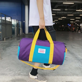 

Fitness bag men's large capacity travel bag women canvas light yoga gym exercise training bag simple luggage bag