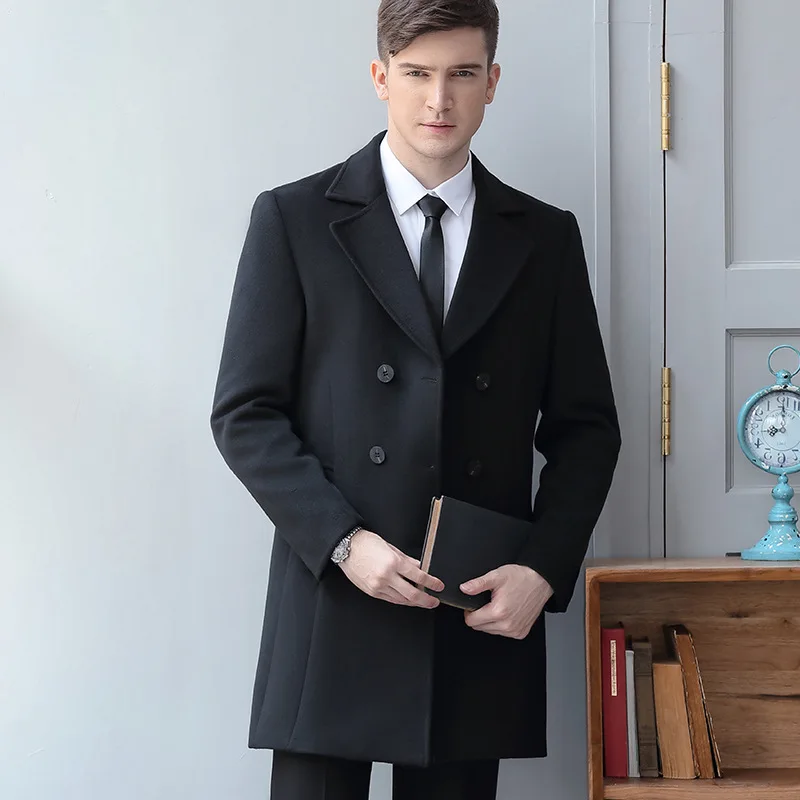 

2019 New Style Men And Women Celebrity Style Blue Elegant Versatile Korean-style Duffle Coat Work Suit Men And Women Formal Wear