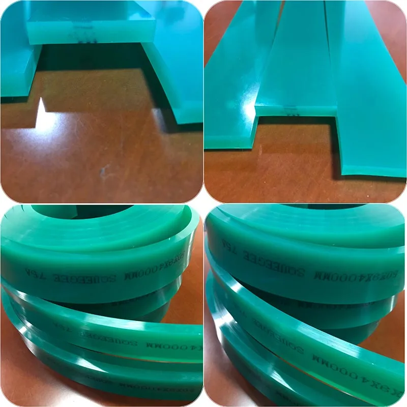 Rubber Screen Printing Flat Squeegee 50mm x 9mm x 4000mm Green_65A Durometer