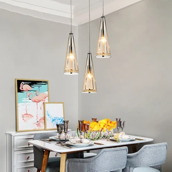 

Modern simple LED dining chandelier three head crystal chandelier glass lighting bar table Cafe Restaurant Chandelier