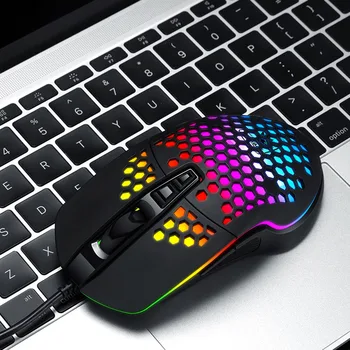 

V9 Honeycomb Gaming Mouse 4000 DPI 7 Buttons Shell USB Wired RGB Ergonomic Mice for Household Computer Accessories