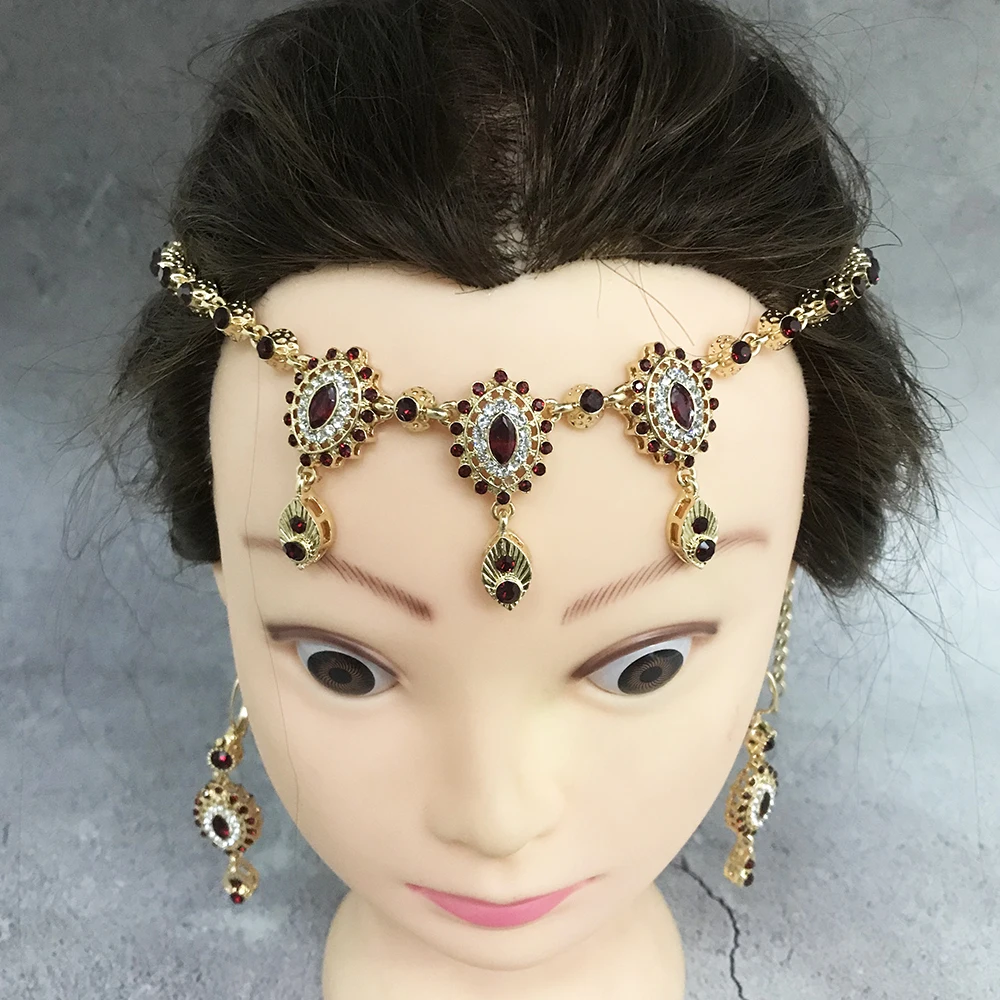 Algeria Antique Head Wear Crystals Bridal Headpiece Moroccan Chic Wedding  Hair Accessories Ethnic Head Chain Hair Accessories