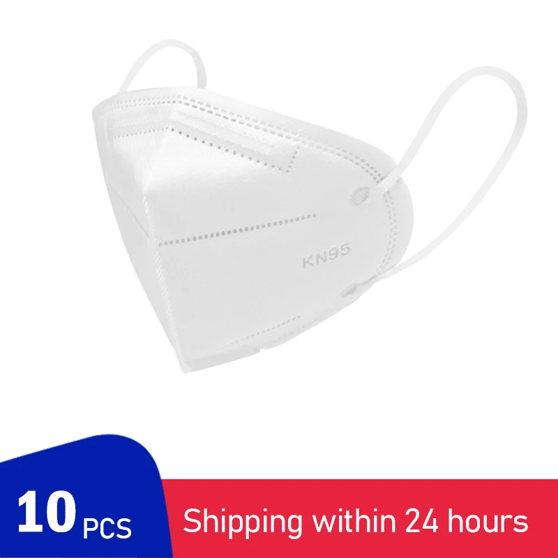 

10 Pcs KN95 FACE Masks Dust Respirator Mouth Masks Adaptable Against Pollution Breathable Mask Filter