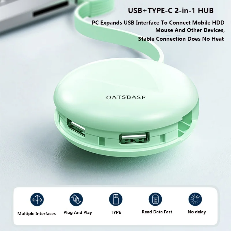 Usb 3 порта расширитель адаптер преобразования Usb C концентратор для телефона ноутбука зарядки многофункциональный тип-c 2 в 1 USB 2,0 концентратор