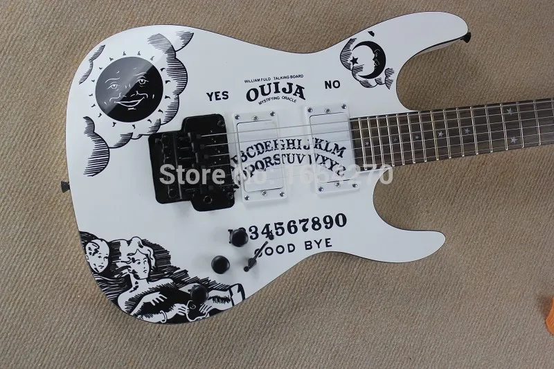 Горячая гитара высокого качества новая белая KH-2 Kirk Hammett Ouija белая электрогитара 150717