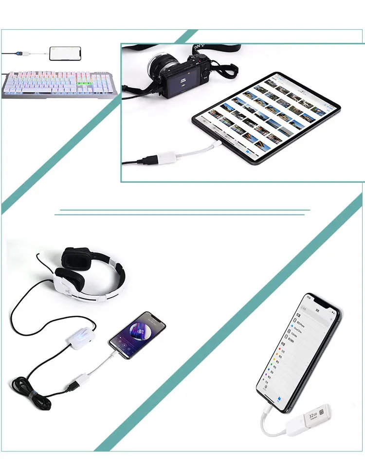 OTG USB камера Aux адаптер для 8 Pin к USB кабель наушники конвертер Электрический пианино MIDI клавиатура для телефона 7 8 Поддержка iOS13