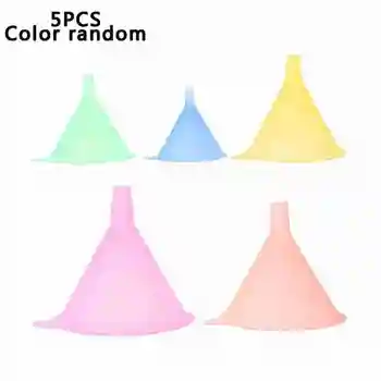 

5pcs/set Candy Colored Plastic Funnel Kitchen Practical Soy Sauce Funnel Small Medium Liquid Kitchen Set Large Variety Kit
