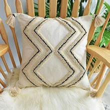 

Bohemian Tufted Cushion Cover Geometric Pillow Cover With Tassels Modern Pillow Case for Sofa Decor Pillowcase 30*50/45*45cm