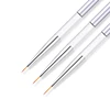 BORN PRETTY 3PCS Nail Brush Acrylic Handle Pen Nail Art Line Painting Flower Drawing Brush For UV Gel Polish Nail Art Tool 1