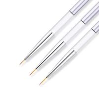 BORN PRETTY 3PCS Nail Brush Acrylic Handle Pen Nail Art Line Painting Flower Drawing Brush For UV Gel Polish Nail Art Tool 1