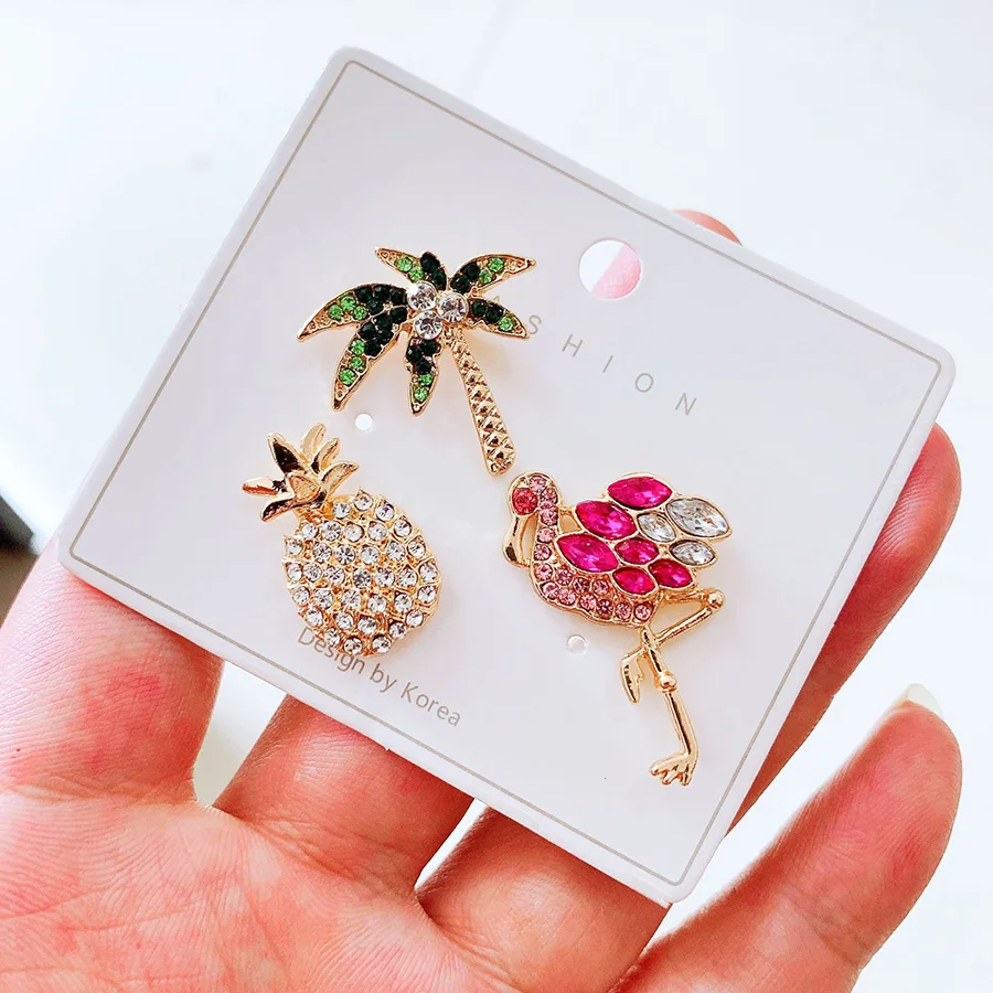Fashion Cartoon Pineapple Coconut tree heronsbill Sunflower Brooch Pin button Bag Collar Badges Broszka B0029 | Украшения и