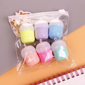 

6 pcs/lot Mini Pine Cone Highlighter Kawaii 6 colors Drawing Painting Art Marker Pen School supplies Stationery gift