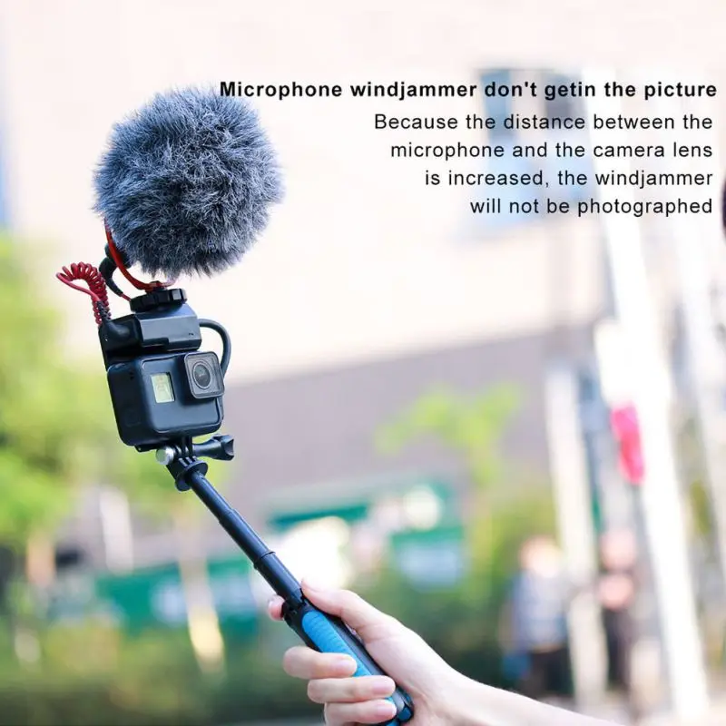 Для экшн-камеры GoPro микрофонная стойка с оригинальным стеклянным корпусом для быстроразъемного адаптера для GoPro 7/6/5 аксессуары держатель микрофона