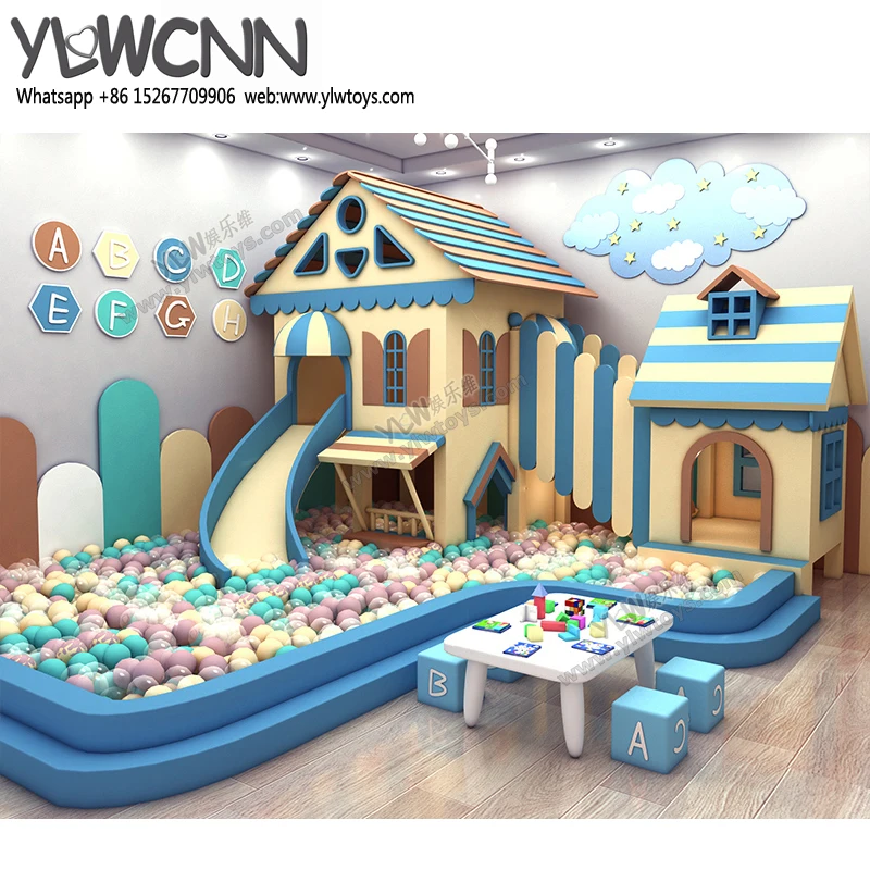 Ylwcnn Kid Soft Playground House Play Funnny Slide Ball Pool Y202112a14
