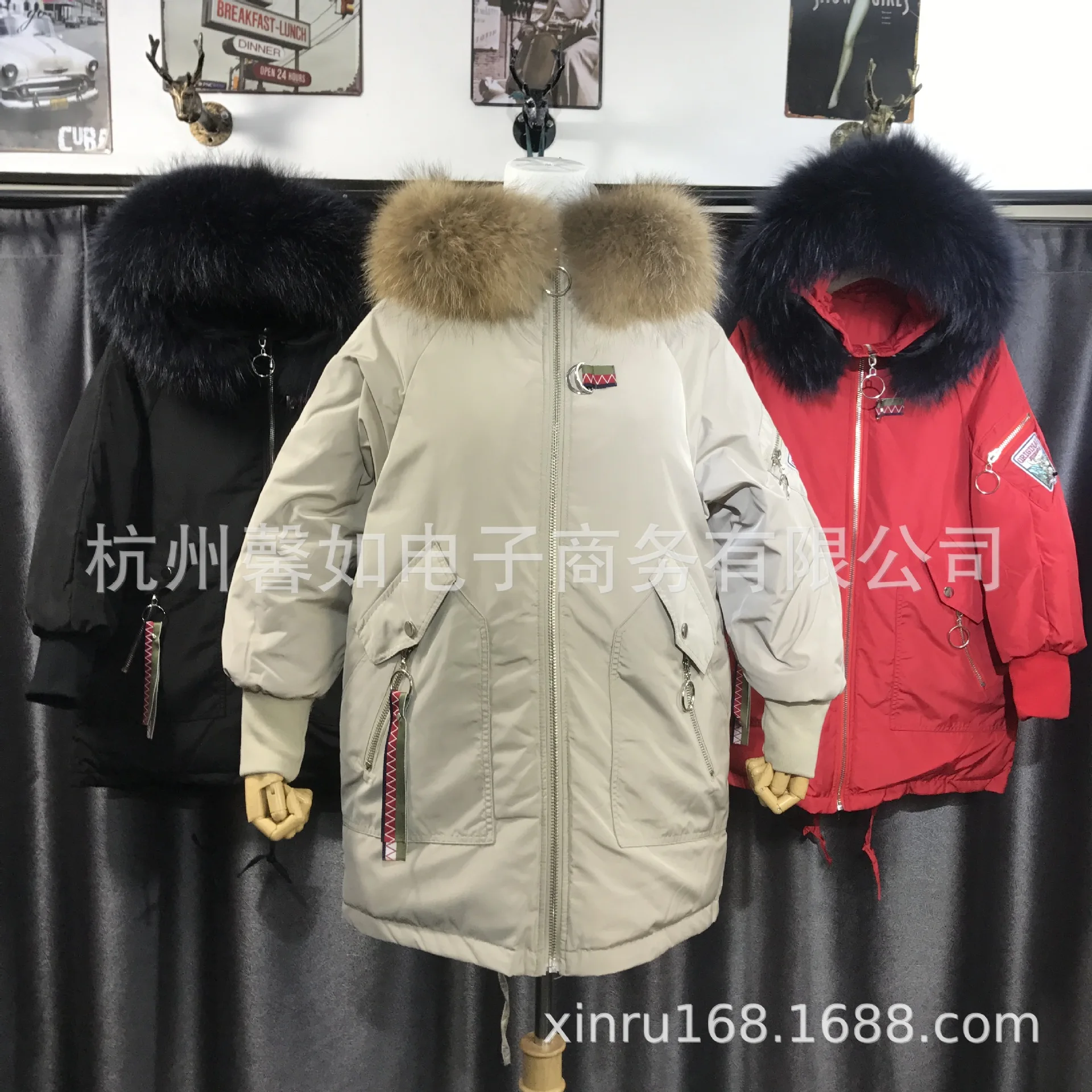 New Style Crane-down Jacket Women's Mid-length Embroidered down Coat Home Direct Supply Physical Store