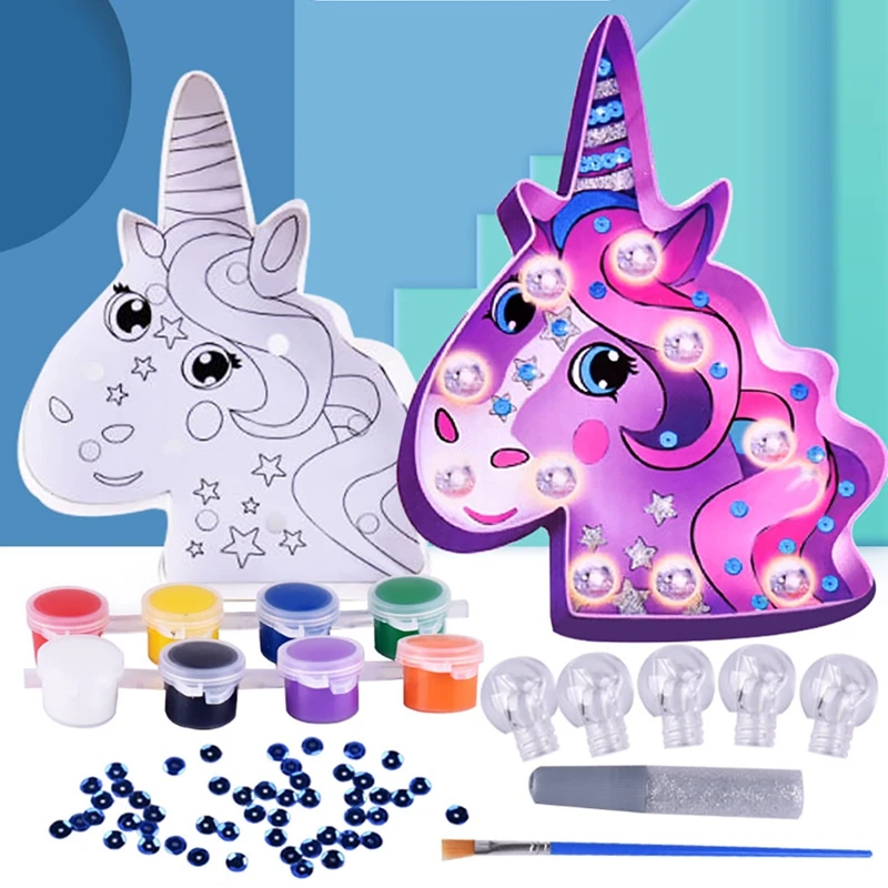 MMTX Kids Unicorn Painting Kits Arts and Crafts,DIY Craft Painting Toy Gifts for Girls Kids Boys on Birthday Party Paint Your Own Unicorn Toys