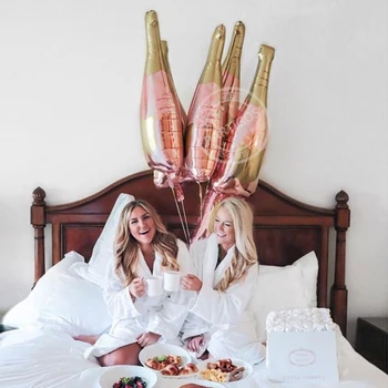 

1PC Rose Gold Party Champagne Bottle Wine Balloons Event Party Decoration Kit Valentine's Day Bridal Shower Wedding Bachelorette