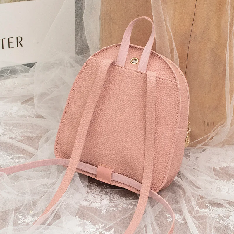 Mini Backpack Women PU Leather Shoulder Bag For Teenage Girls Kids Multi-Function Small Bagpack Female Ladies School Backpack