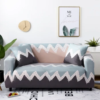 

Simple Line Style Stretch Sofa Cover Cotton Elastic All-inclusive Armchair Corner Sofa Covers for Living Room Home Decoration