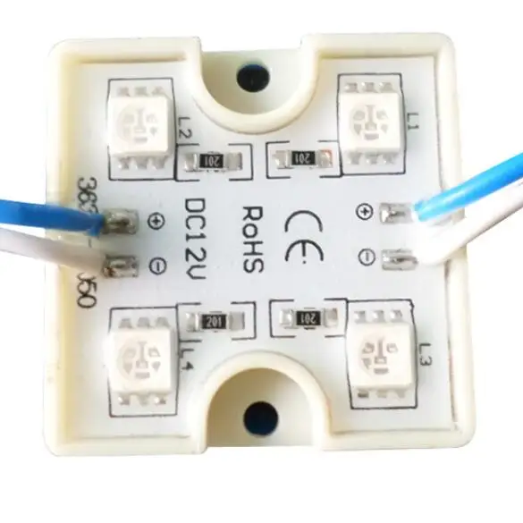 Реклама Светодиодные модули водонепроницаемый квадратный тип 4 светодиода 5050 SMD RGB теплый/холодный белый зеленый синий красный подсветка для письма канала