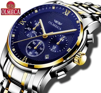 

Men Watches OLMECA Brand Luxury Quartz Watch Stainless Steel Men's Wristwatch Fashion Waterproof Male Clock Relojes Para Hombre
