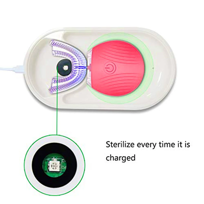 U-Shaped Electric Toothbrush, Fully Automatic Oral Cleaner Portable USB Rechargeable Toothbrush U-Shaped Electric Toothbrush, Fully Automatic Oral Cleaner Portable USB Rechargeable Toothbrush