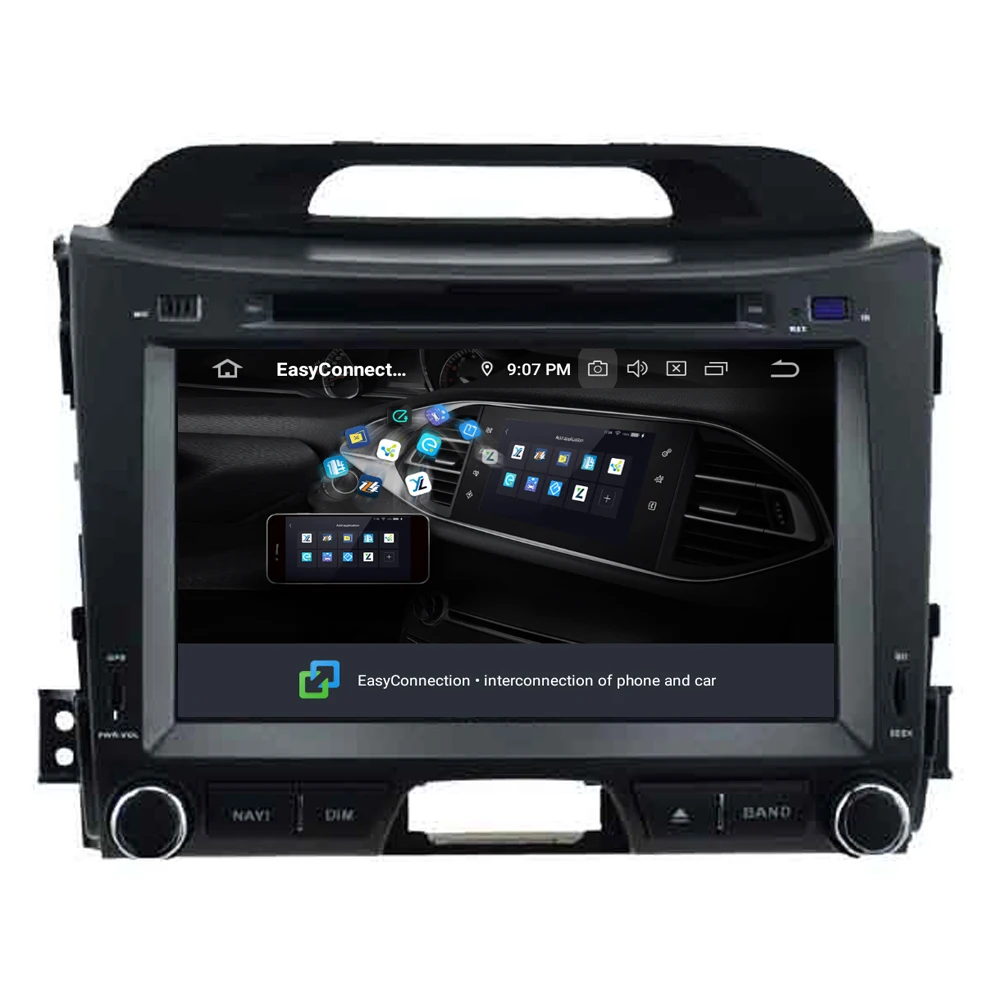 Автомагнитола для Kia Sportage R 2010 2011 2012 2013 Android 2014 с радио DVD GPS навигацией СБ Navi