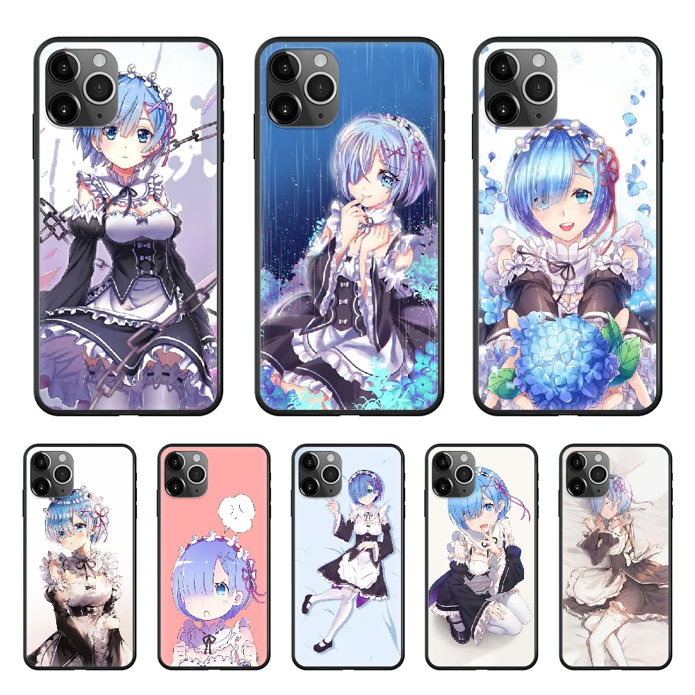 Чехол для телефона с рисунком аниме ReZERO Ram Rem чехол iphone 4 4S 5 5C 5S 6 6S PLUS 7 8 X XR XS 11 PRO SE 2020