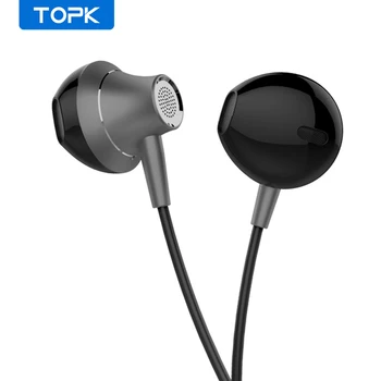 

TOPK 3.5mm Heavy Bass Wired Earphone In-Ear Earphones With Mic Universal Comforted Earbud Volume Control Stereo Sport Headset