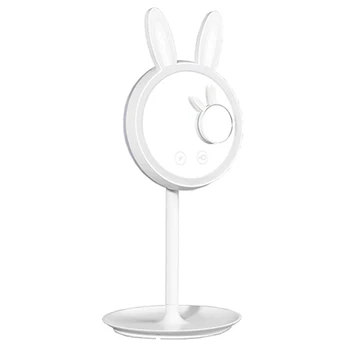 

Rabbit Makeup Mirror with Three Lights Luminous Lamp Charging Led Makeup Table Lamp Bedroom Bedside Bathroom Mirror Front Light(