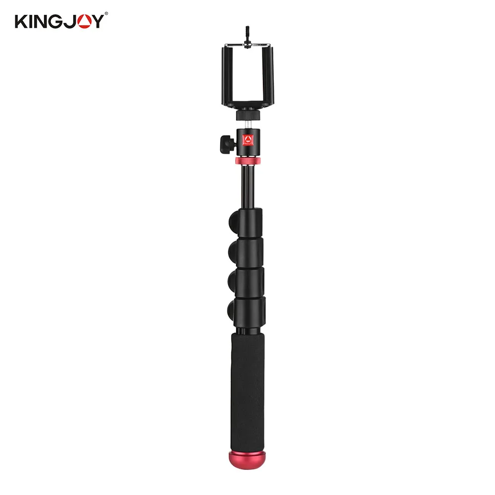 KINGJOY селфи палка с зажимом для телефона мини камера с шаровой головкой монопод палка клип 4/5 секций для iPhone huawei Экшн-камера