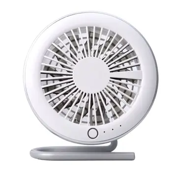 

Table Tiny Round Fan Quiet Operation Adjustable Tilt 360 Degree Rotating USB E65E