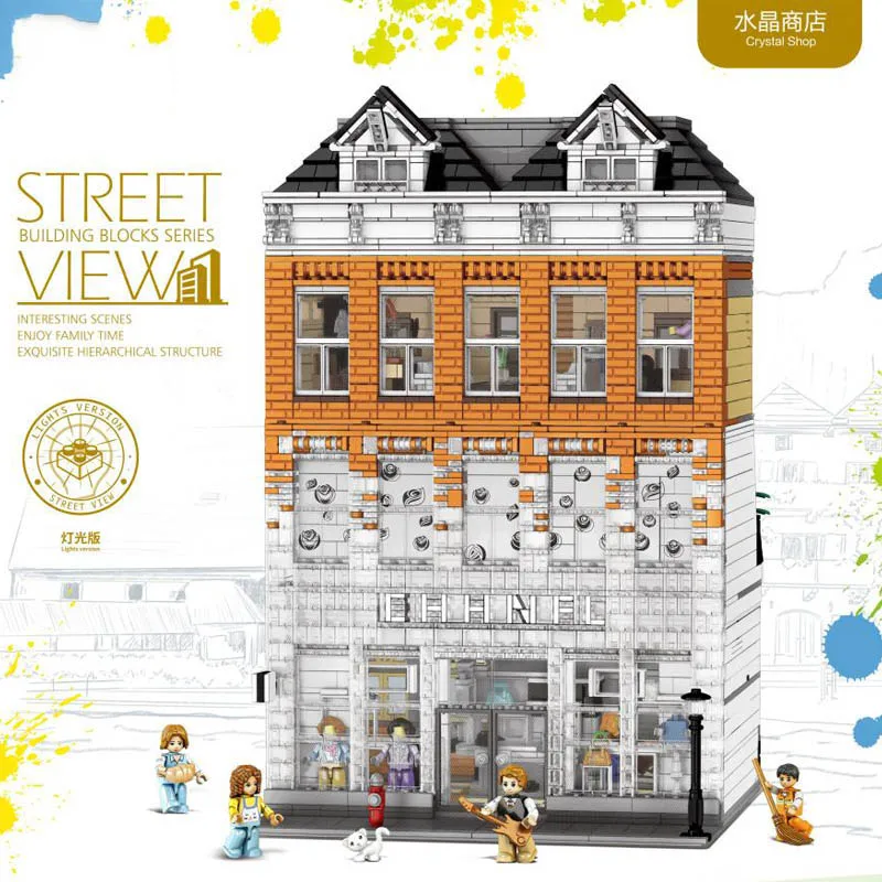 MOC Creator the Crystal Boutique набор совместим с lepining Street View Shop строительные блоки игрушки для