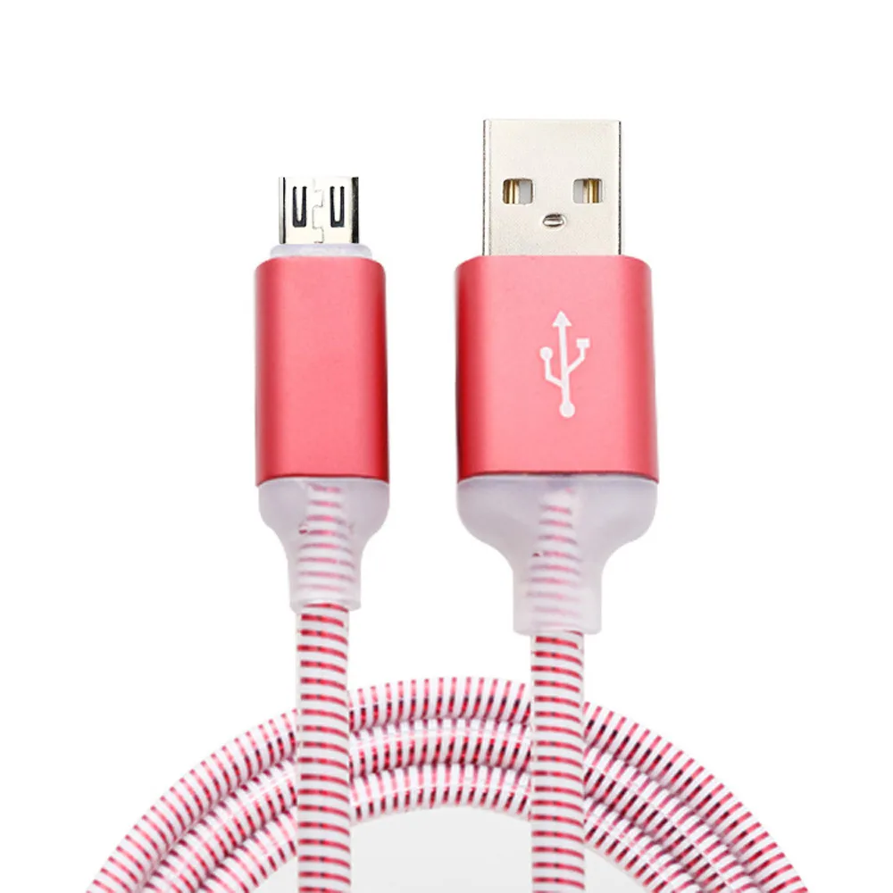 1.5A светодиодный зарядный кабель Micro Usb 1 м для samsung, кабель для быстрой зарядки для huawei, зарядный провод для мобильного телефона Android - Цвет: RD