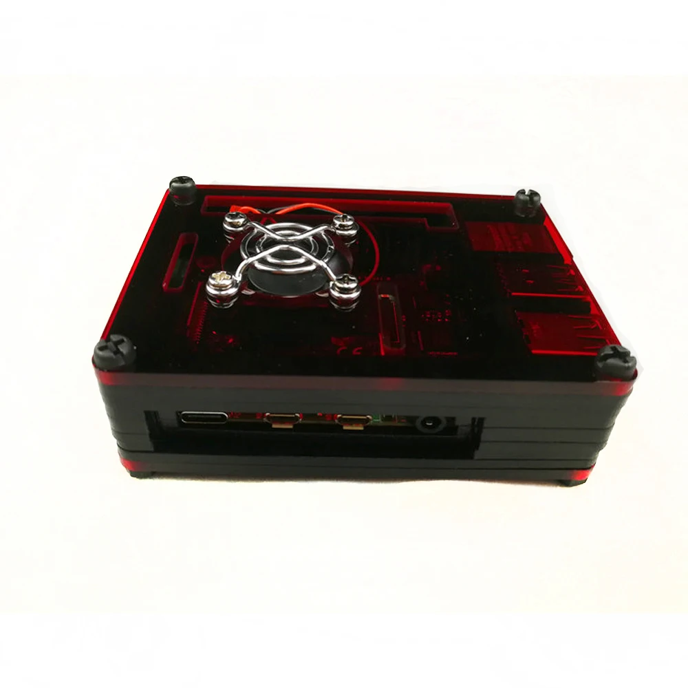 Black red Raspberry Pi 4 акриловый чехол 9 слойная коробка прозрачный корпус чехол разноцветный для Raspberry Pi 4B - Цвет: Black red