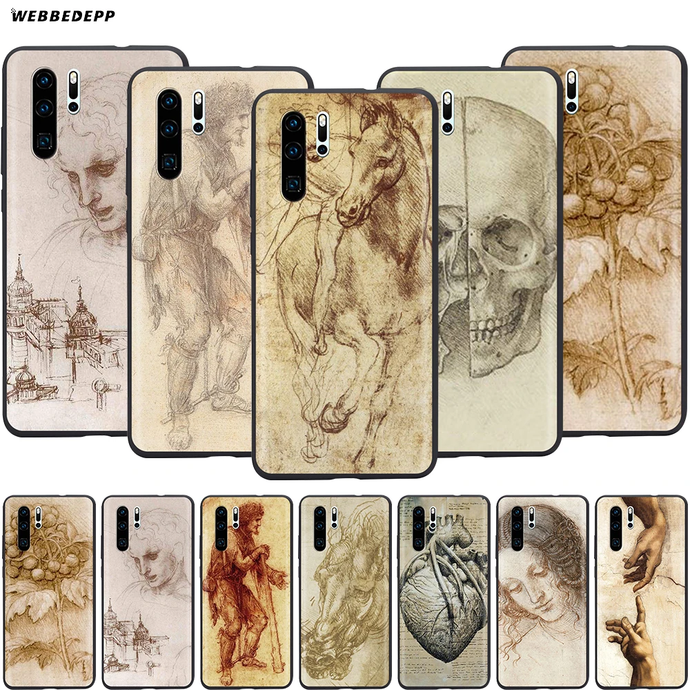 Webbedepp итальянский чехол Леонардо да Винчи для Huawei Mate 10 20 30 Nova 2i 2 3 3i 4 5i Y5 Y6 Y7 Y9 Pro Lite
