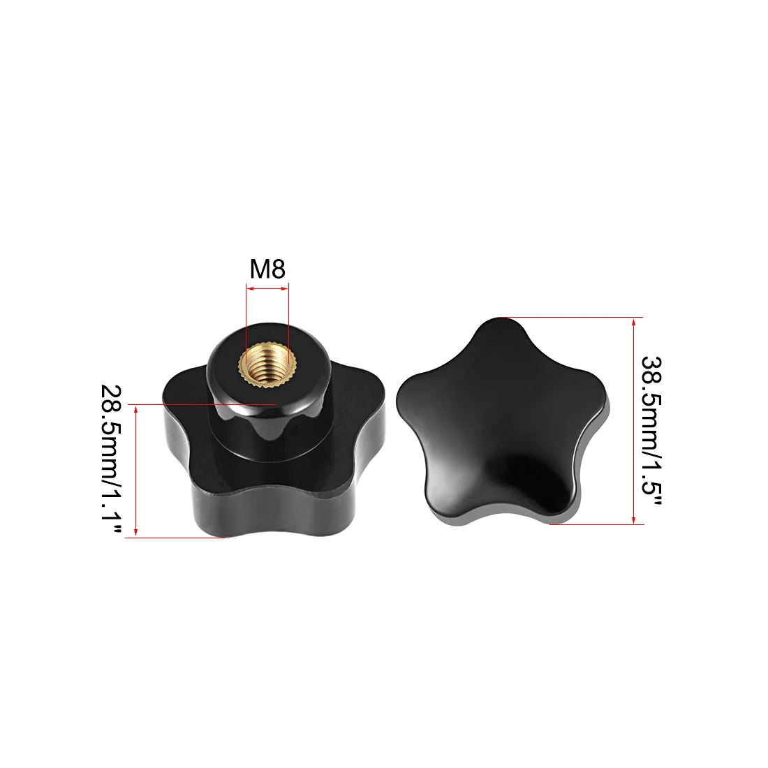 Uxcell 2 шт. звезда ручка M5/M6/M8/M10/M12/M16 диаметр Латунная вставка внутренняя резьба широко используется для оборудования
