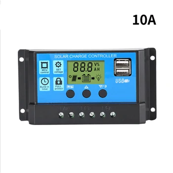 

Auto Solar Controllers For Home 10A 30A LCD MPPT Solar Panel Battery Regulator Charge Controller Dual USB
