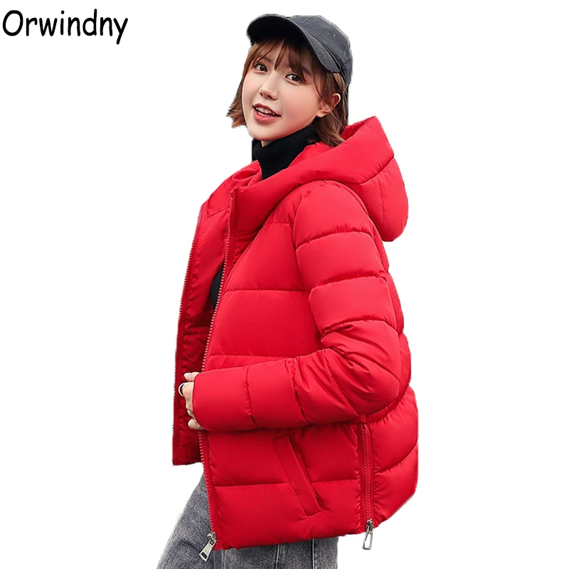 Orwinny зимняя куртка женская новая Повседневная парка с капюшоном Женская