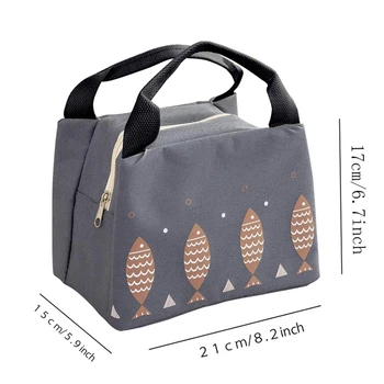 

New Portable Thermal Lunch Bag Fashion Fish Insulated Cooler Bag For Men Women Large Capacity Waterproof Picnic Bag