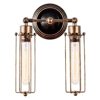 

Applique Industrial Wall Sconce Old Luminaire Tube Light Shade Vintage Applique Retro for Home Champagne Coffee Bulbs No Include