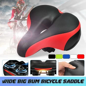 

Reflective Wide Big Bum Bikes Bicycle Shockproof Gel Comfort Saddle Seat Cushion