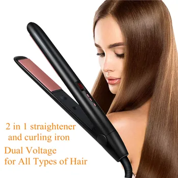 

Professional Hair Straightener Curler Flat Iron Negative Ion Infrared Wand Straightening Ionic Curling Iron Corrugation Crimper